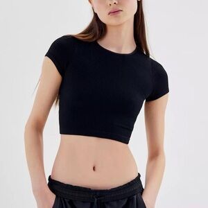 Out from Under Ribbed Women’s Black Crop Top Sz XL